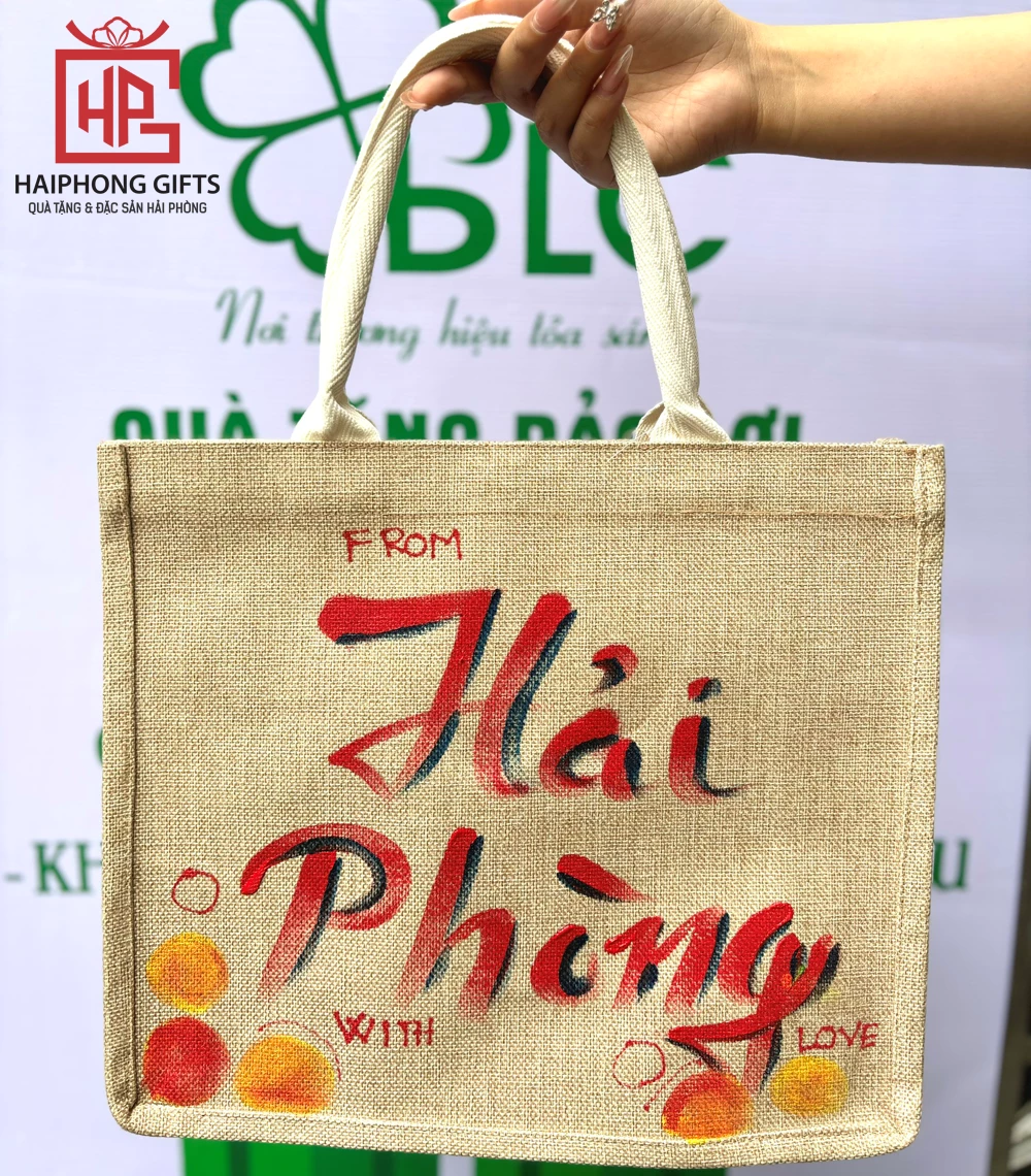 Túi đay in logo Hải Phòng đẹp, chất lượng